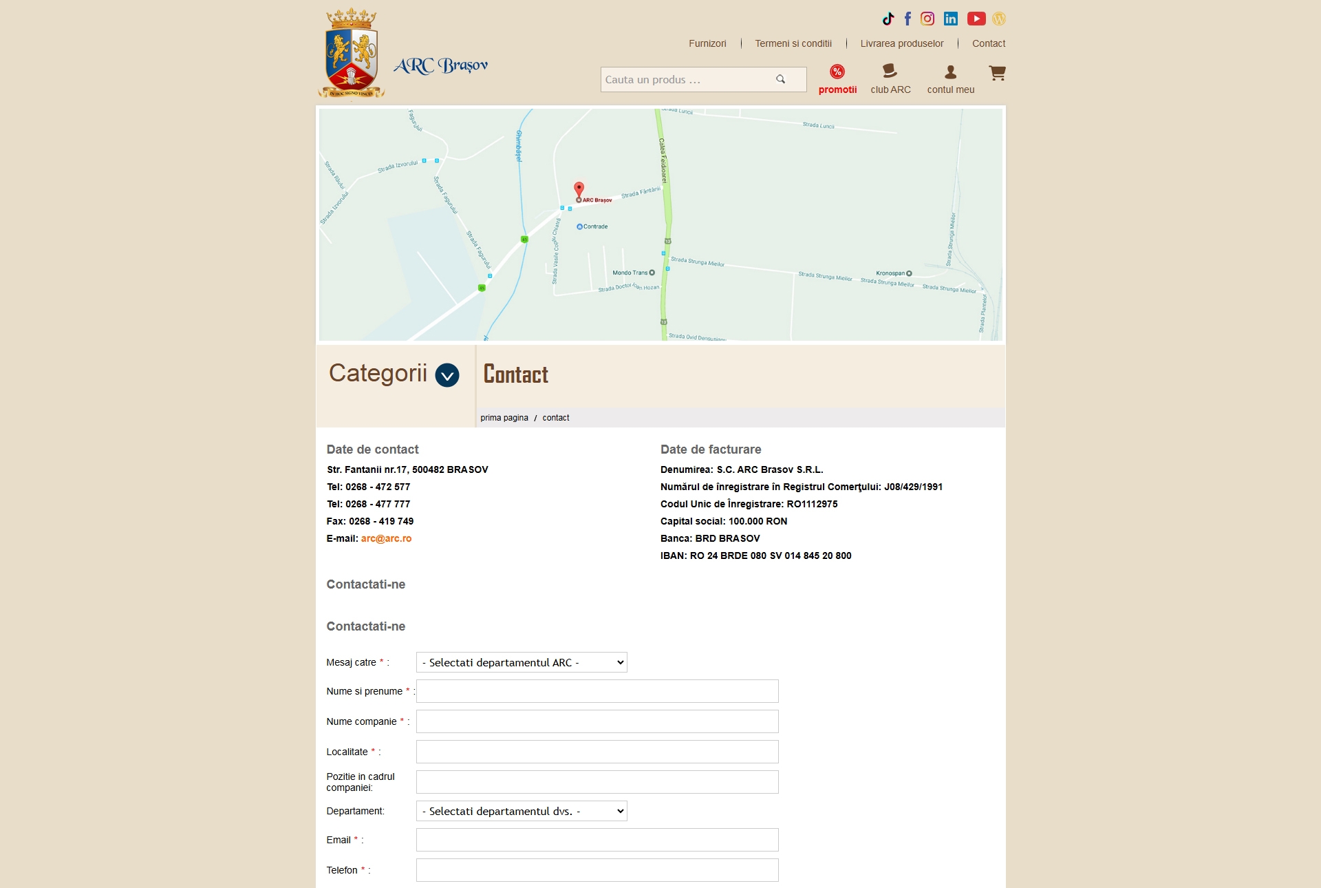Arc Brasov Contact, Telefon, Servicii clienti