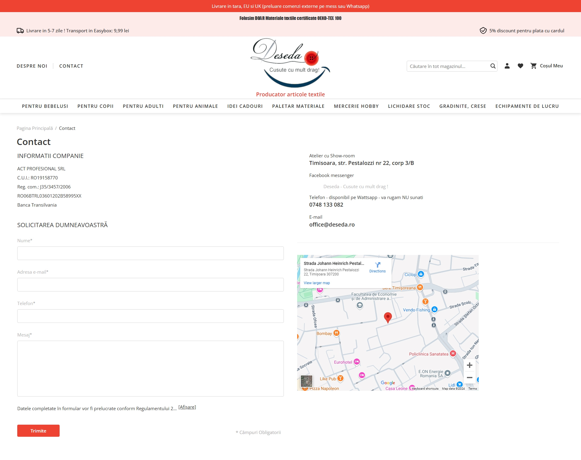 Deseda Contact, Telefon, Servicii clienti