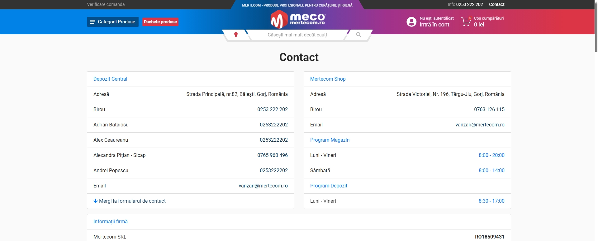 Mertecom Contact, Telefon, Servicii clienti