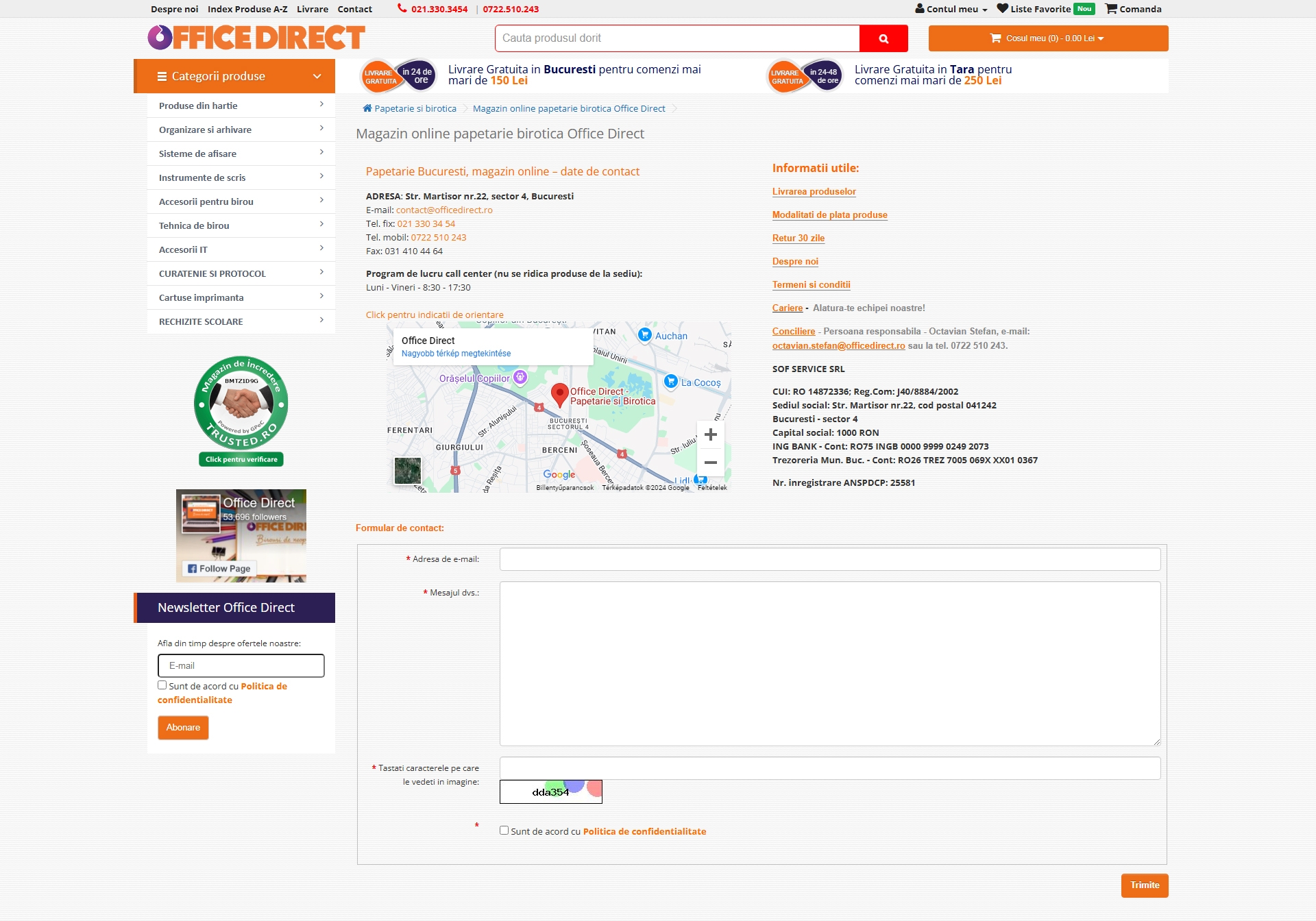 Office Direct Contact, Telefon, Servicii clienti